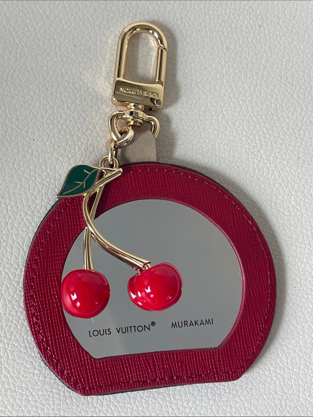Louis Vuitton Murakami Mirror Key & Card Holder with Green Leaf